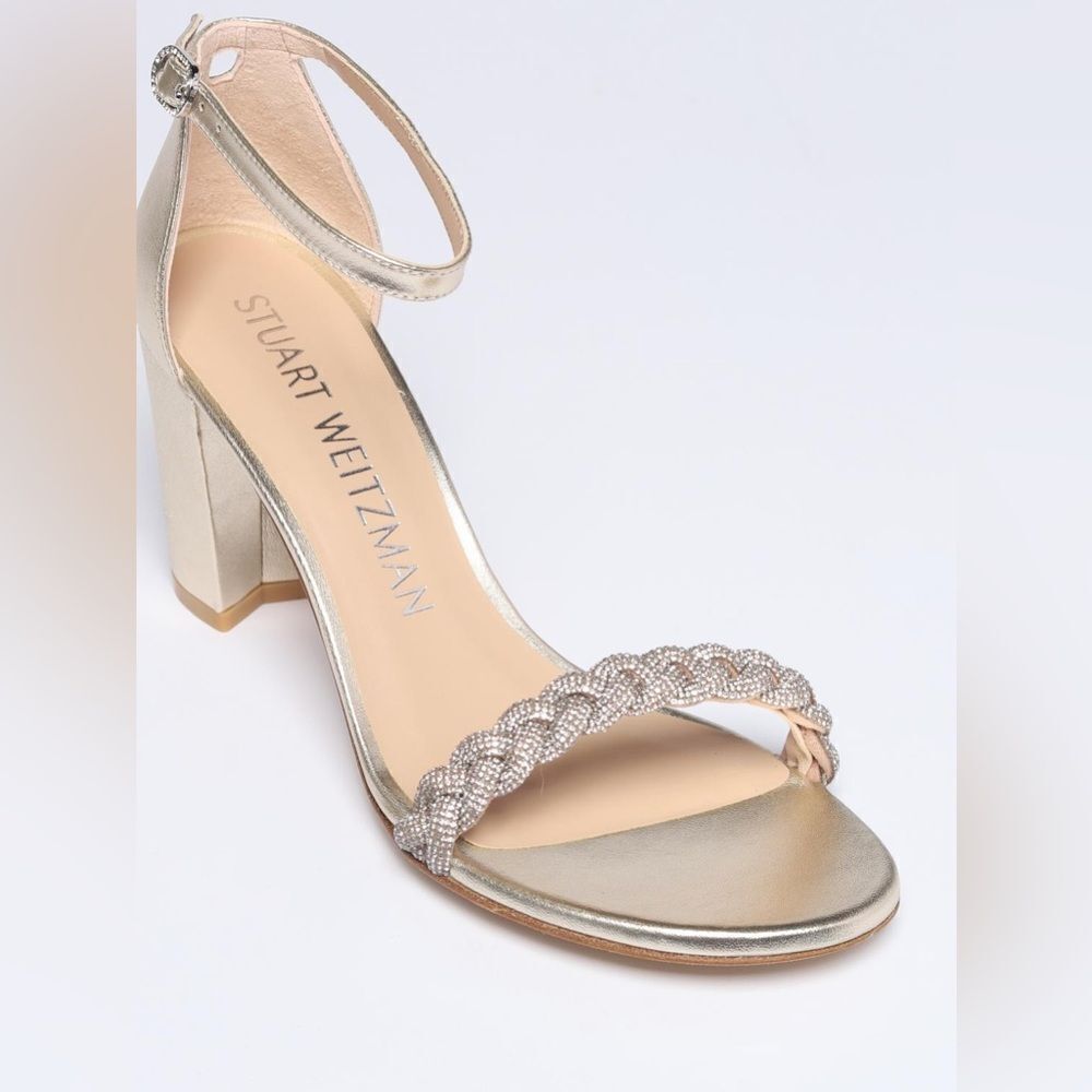 Stuart Weitzman Nearlynude Highshine Sandal in Plantino Size 8